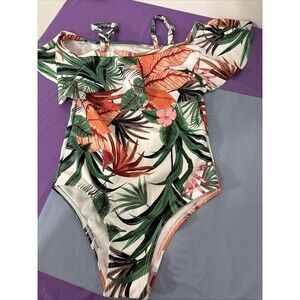IFFEI‎ Girl's Floral Print One Piece Bathing Swim Suit 6-7 NWT